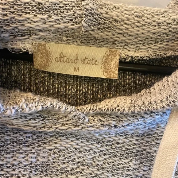 Altar'd State Distressed Comfortable Knit Sweater Hoodie - Picture 12 of 13